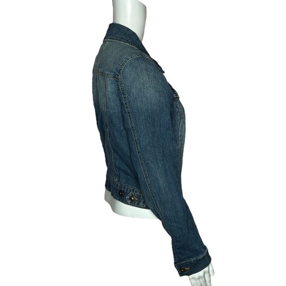 Mudd Jean Jacket Blue Button Front Flap‎ Button Pockets Slit Front Pockets - Picture 2 of 6